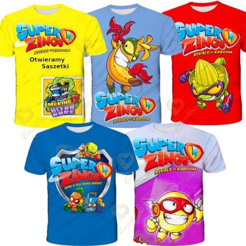 2021 3D Cartoon Super Zings Baby Kids T Shirt Boy Girl Children Clothes Short Sleeve T Shirt Summer Clothing Superzing Print Tee