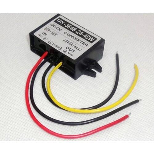 36V48V(30V-58V) Converter To 24V 2A 48W DC-DC Buck Converter Power Converter Waterproof Step Down Module Voltage Regulator