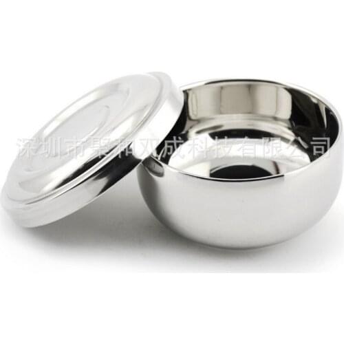 50pcs new Stainless Steel Shaving Bowl Barber Beard Razor Cup For Shave Brush Male Face Cleaning Soap Mug Tool Set Silver