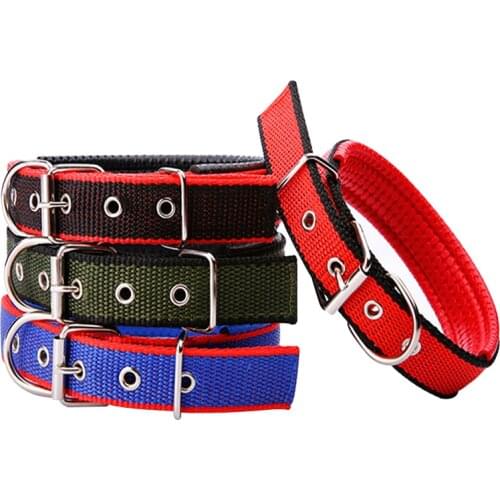 8 Colors Nylon Anti Riot Dog Running Collar Red Neck Band Durable Outdoor Walking Pet Supplies Anti Lost for Puppy Cat Harness