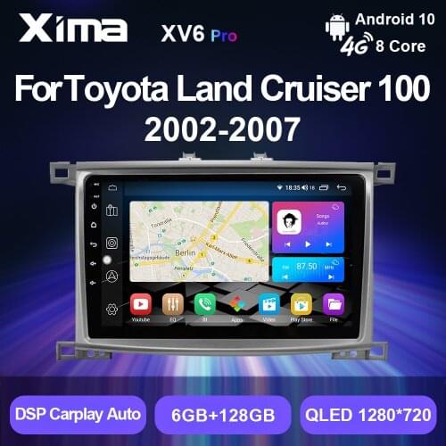 XIMA Pro Voice Android 10 2 din DSP Carplay dvd Navi GPS Car Radio Multimedia Playrer For Toyota Land Cruiser LC 100 2002-2007