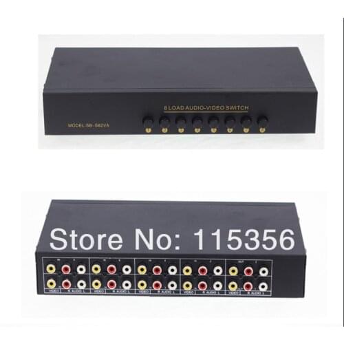 Free shipping AV Audio Video Selector Switch Box 8 input 2 Output