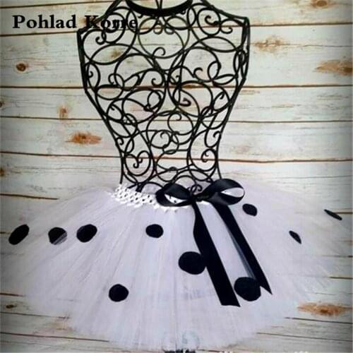Dalmatian Infant Toddler Girls Tutu Skirt Dot Bow Knee Length Ball Gown Baby Girl Tulle Skirt Animal Copslay Costume Kids Skirts