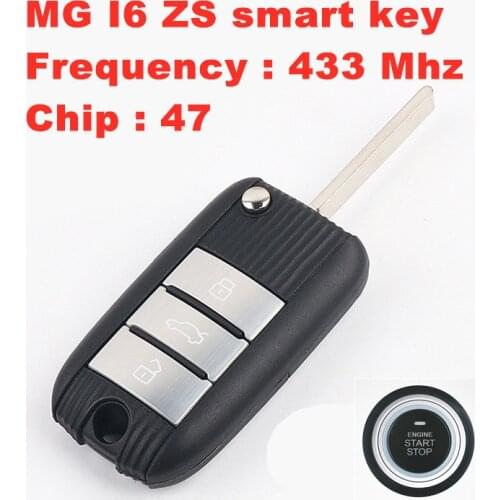 For MG I6 ZS folding remote key / smart key 433Mhz 47 chip