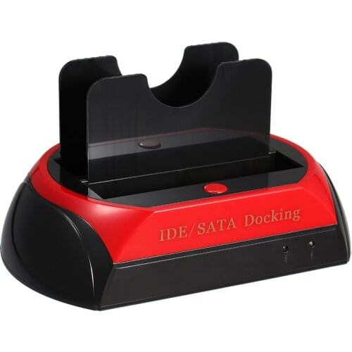 HDD Docking Station Dual Internal Hard Disk Drive Docking Station Base HDD Enclosure for 2.5 Inch 3.5 Inch IDE/SATA USB 2.0