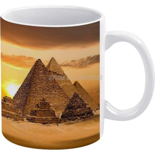 Egyptian White Mug Coffee Mug 330ml Ceramic Home Milk Tea Cups and Mugs Travel Gift for Friends Egyptian Egypt Pyramid Pharaoh G