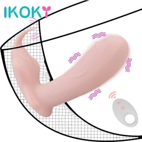 IKOKY Remote Control G-spot Panty Vibrator Wearable Dildo Vibrator Outdoor Use Clitoris Stimulator Sex Toys for Women 10 Speed