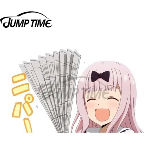 JumpTime 13 x 9.5cm Kaguya-Sama Love is War Chika Car Stickers Bumper Surfboard Decal Windshield Motorcycle Bumper Decoration