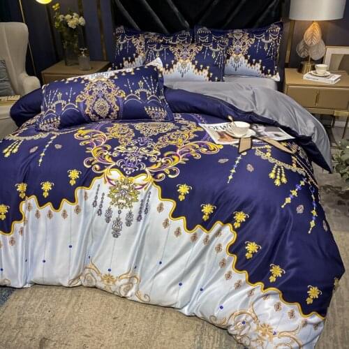 Luxury Premium 60S Cotton Duver Cover Set Queen King Size Bedsheet Modern Pattern Bedding Set with Comforter Cover Pillowcase