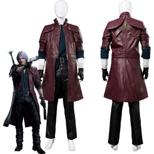 DMC Dante Cosplay Costume Aged DanteLeather Coat Jacket Outfit Full Set Halloween Carnival Costumes