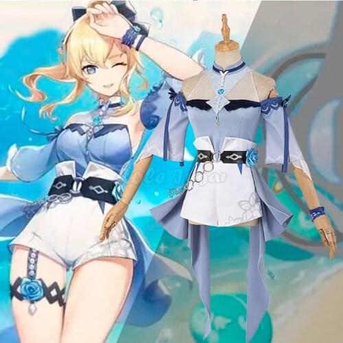 Game Genshin Impact Jean Cosplay Costume Dream Of Sea Breeze Summer Swimsuit Pool Party Role Play Women Clothing XS-XL C321M221