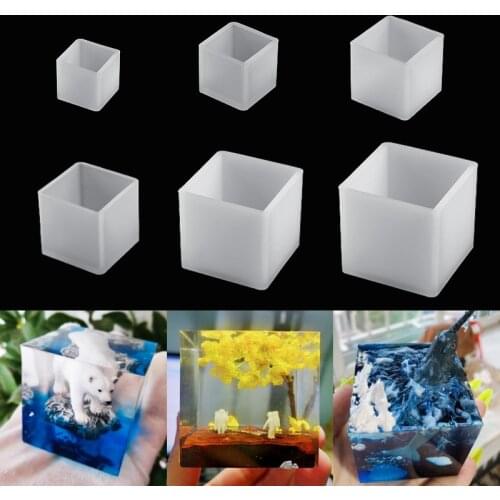 2cm-7cm Epoxy Resin Molds Transparent Silicone Square Mold for DIY Jewelry Making Tools Cube Resin Casting Mould Home Decor