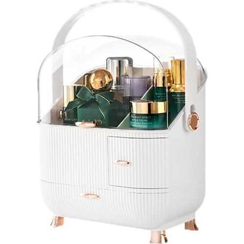 Fashion New Makeup Organizer Large Capacity Waterproof and Dustproof Bathroom Cosmetic Storage Box Desktop Beauty Storage Drawer