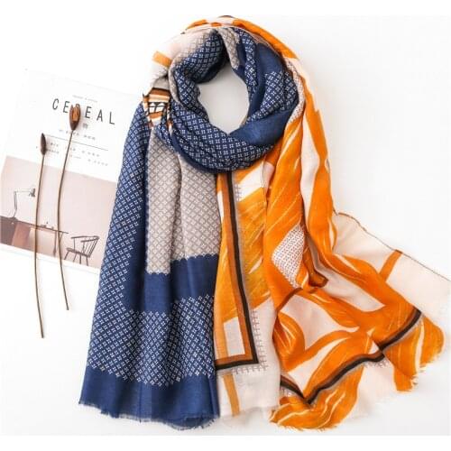2021 New Style Cotton Scarf Womens Spring And Autumn Versatile Silk Scarves Summer Long Travel Shawl luxury brand