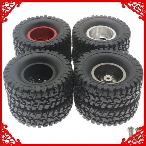 4pcs Alloy rim rear double wheel with tire for WPL Henglong B14 B24 B16 B36 JJRC Q60 Q61 Q62 Q63 Q64 4x4 6x6 Military truck part
