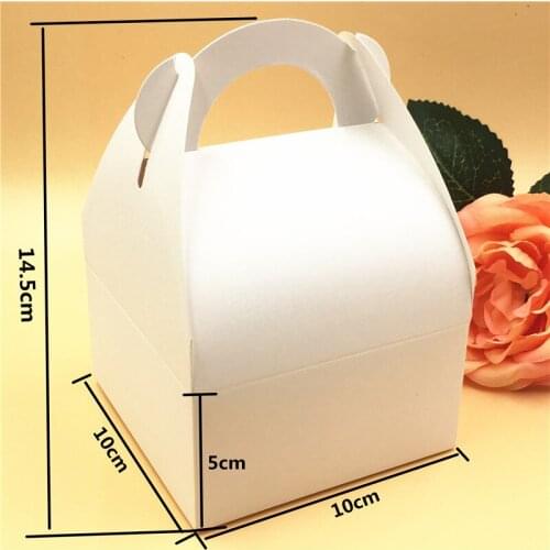 24PCS/Lot 10x10x14.5cm Paper Kraft Jewelry Gift Handle Boxes Large Size For Display Novelty Trinkets Dried Petal scented tea