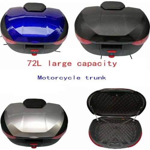Suitable for Honda/Suzuki/Kawasaki/non-double/motorcycle universal modified rear trunk/72L large capacity trunk/storage box