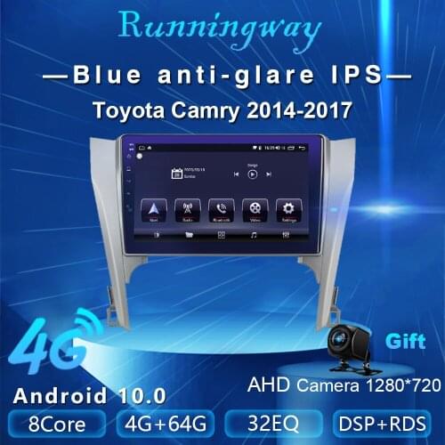 Runningway Android 10.0 5G Car DVD For Toyota Camry 2014 - 2017 4G+64G Car Radio Multimedia Video Player Navigation GPS