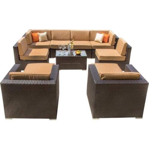 Wholesale Custom synthetic PE rattan garden sofa outdoor furniture