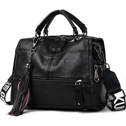 Tassel Women Messenger Bags Leather Luxury Handbags Women Crossbody Bags Designer Ladies Shoulder Bags Large Casual Tote