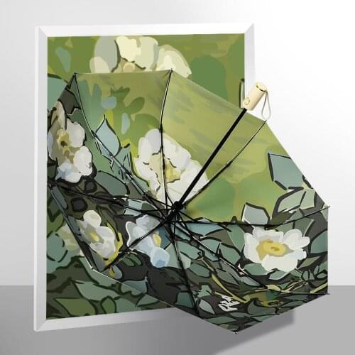 Womens Automatic Umbrella Mini Sun Umbrella Rain Women UV Protection Portable Pocket Umbrellas Girls Windproof Travel Parasol