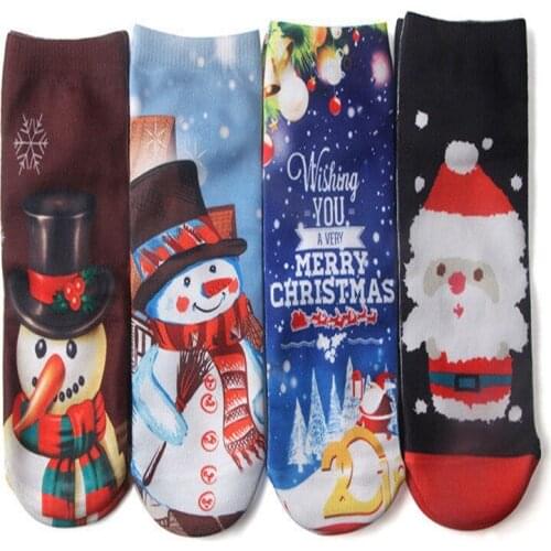 1 Pair 3D Print Christmas Socks Women Girls Santa Snowman Tree Socks Casual Low Ankle Socks Xmas SOCKS HOT