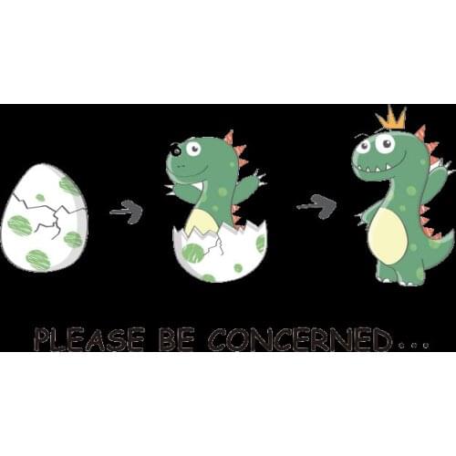 1PCS Dinosaur egg growth record Iron on Patches For Clothes Child DIY Applique Heat Transfer Vinyl Letter Animal Patch Sticker