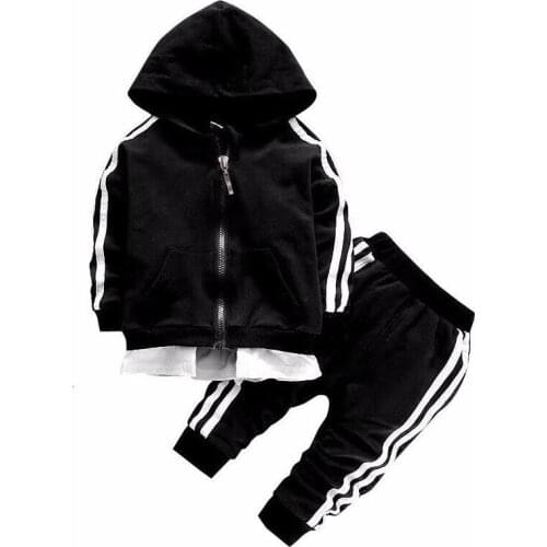 2020 Spring Baby Casual Tracksuit Children Boy Girl Cotton Zipper Jacket Pants 2Pcs/Sets Kids Leisure Sport Suit Infant Clothing
