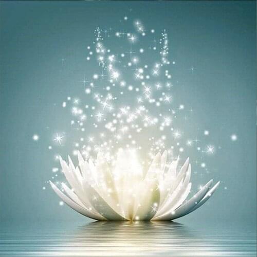 5D DIY diamond painting water lotus diamond embroidery round rhinestone mosaic flower cross stitch complete design home decorati