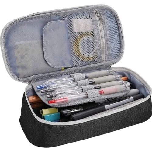 Pencil Bag Pen Case Big Capacity Students Stationery Pouch Holder Desk Organizer with Zipper for Pens Pencils School Supplies