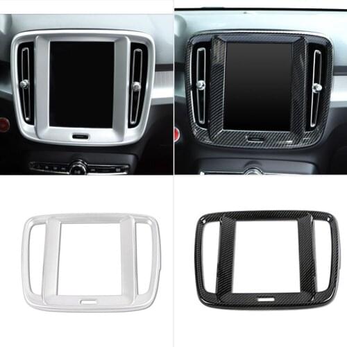 For Volvo XC40 2018 2019 2020 2021 Interior Navigation Decoration Cover Trim Sticker Carbon Fiber ABS Car Accessories