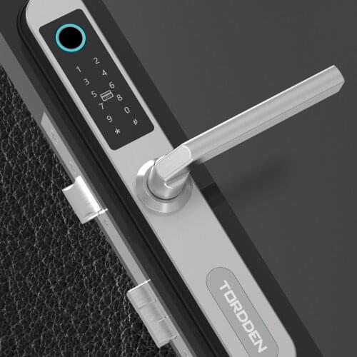TORDDEN Electronic Door Lock Waterproof Fingerprint Smart RFID Card Password Broken Bridge 304 Stainless Steel Door Lock E6900
