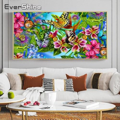 EverShine Full Square Diamond Painting Landscape Diamond Embroidery Flower Rhinestones Mosaic Cross Stitch Butterfly Wall Decor