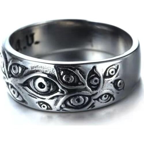 European and American New Ring Devil Eye Ring God Eye Ring Fashion Hip Hop Ring Men and Women Ring Jewelry