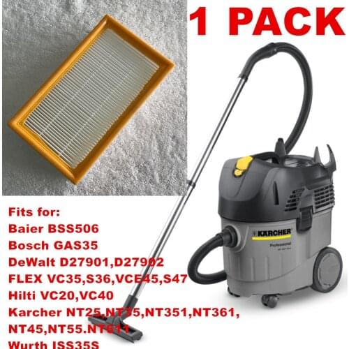 1 PACK Air Filter Vacuum Cleaner For KARCHER NT25/1 NT35/1 NT45/1 NT55/1 NT361 ECO NT561 ECO NT611 ECO Replacement Filters