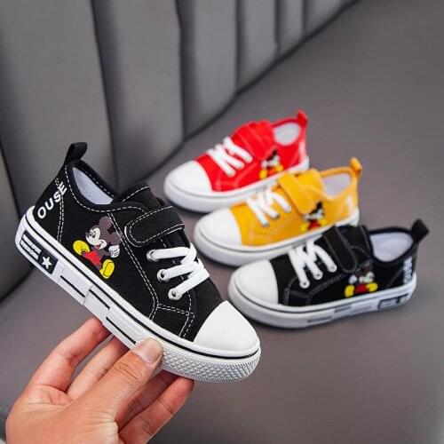 Canvas Childrens Shoes Cartoon Mickey Childrens Sneakers sports Casual Shoes for Girls Comfortable Kids Flats Tenis Infanti