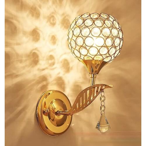 Crystal Wall Lamp Modern Simple Personality Fashion Living Room Bedroom Art Deco Wall Lamp