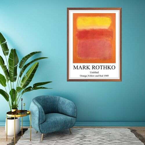 Mark Rothko Untitled Orange Yellow Red Artwork Art Prints Trend Canvas Poster Abstract Painting Wall Pictures for Living Room