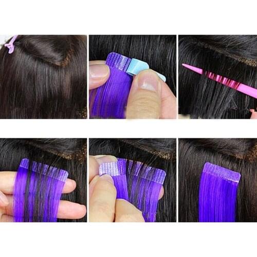 4cm*0.8cm 12pcs/sheet Hair Tape Adhesive Glue Double Side Tape Waterproof For Lace Wig Feature Human Hair Extension Tool
