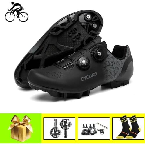 Cycling Sneaker Add MTB Pedals Self-locking Breathable Mountain Bike Shoes Outdoor Bicycle Flat Shoes Wear-resistant Footwear