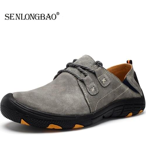 New Genuine Leather Casual Shoes Suede Men Shoes Men Loafers Walking Zapatos sneakers Breathable Outdoor Training Shoes 38-48