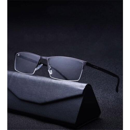 Feishini Light Weight 16G Metal Eyeglasses Frame TR90 Optical Glasses Frame Men Spectacle Frame Male Transparent Clear Lens