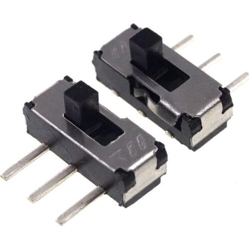 10 pcs Miniature Slide Switch 3 Pin 2 Position 1P2T SPDT ON / OFF Horizontal Through Hole Knob 2.00mm Height micro switch