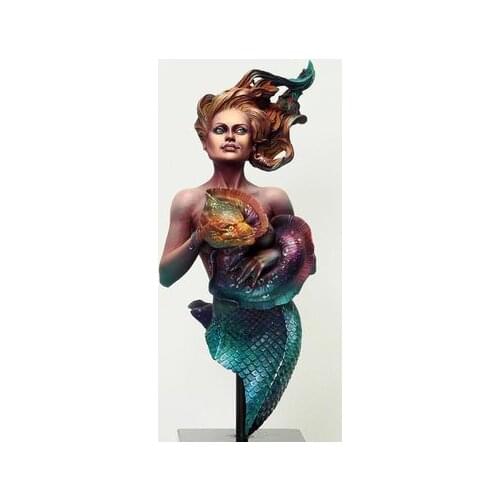1/10 Scale Models Resin Fantasy Sexy Mermaid Figure Unpainted GK Model Kit Diorama Handmade DIY Fun Gift