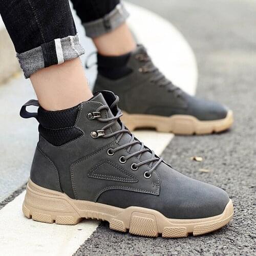 Travel fashion sneaker footwear autumn outdoor snow leather men shoes mens rubber Moccasins tactical zapatos de black hombre