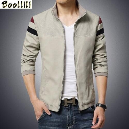 Boollili Jacket Men 2020 Autumn Casual Mens Jackets Fashion Casual Loose Jacket Stand Collar Veste Homme Plus Size 5XL