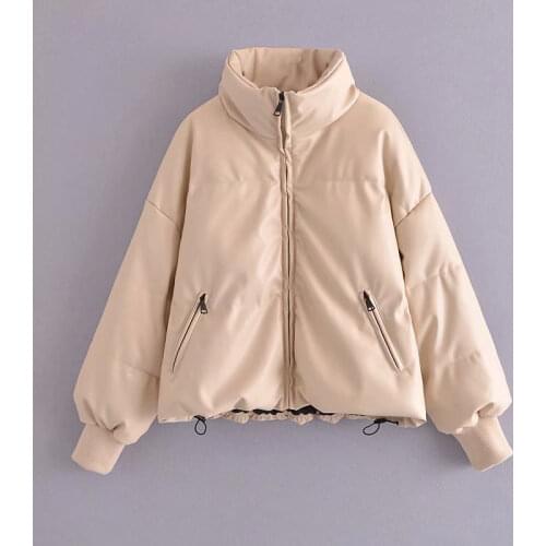 2021 New Winter Women Thick Warm Leather Jacket Coat Fashion Elegant Zipper Parkas Ladies Outwear