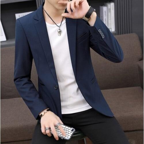 New Hot sale Mens Suit Jackets Spring Autumn Slim Fit Suit Blazer Korean version Suit Jackets Male Casual solid color Blazers