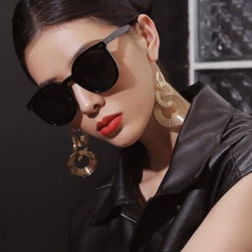 New Arrival 2021 Polarized Fashion Sunglasses Women Men Vintage Black Shades Female Rivet Round Anti-Glare Driving Sun Glasses