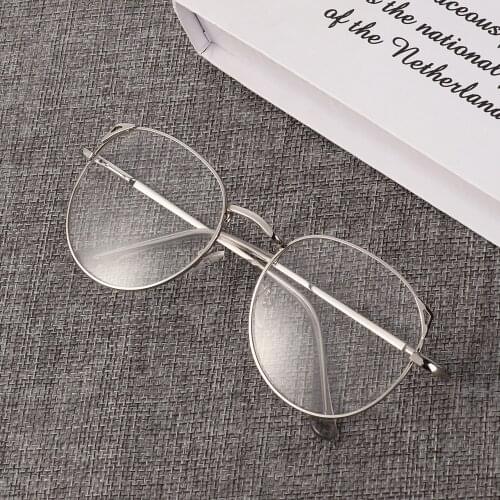 Woman Metal Vintage Glasses Lovely Cat Ear Oversized Optical Glasses Frame Spectacles Portable Vision Care Eyeglasses